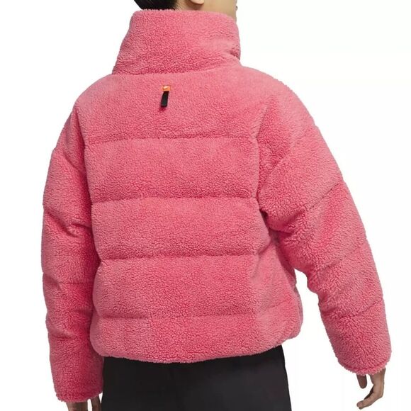 🐢 Nike Women’s Pink Therma-Fit Sherpa Full Zip Puffer Down Fill Jacket 🎿 - Picture 3 of 17